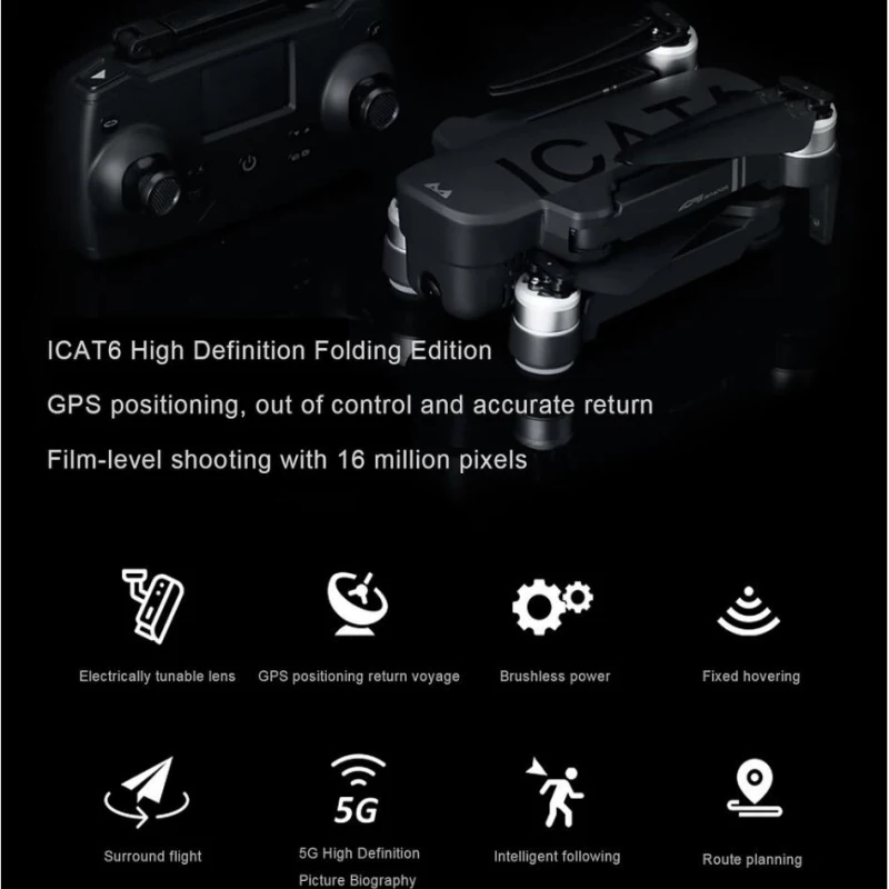  Intelligent Brushless Dual GPS Auto Follow Me WIFI FPV RC Quadcopter 5G 23MIN 1000M 4K Electric Cam