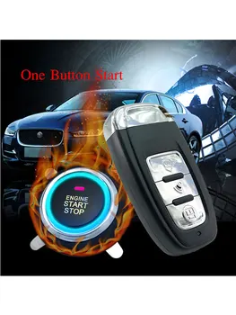 

Car Alarm System with Remote Start Central Locking System 4 door Start Stop button bling Keyless entry system home starline a93