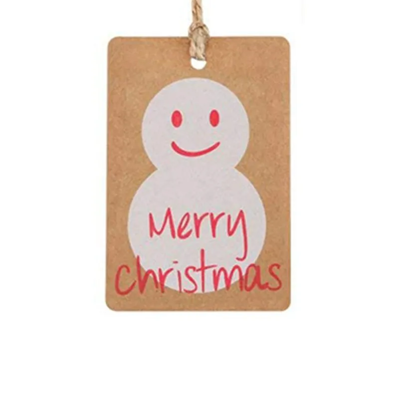 100 шт./лот, веселые рождественские украшения из крафт-бумаги, украшения для дома, вечерние украшения для рождественских елок, украшения для чулок - Цвет: snowman