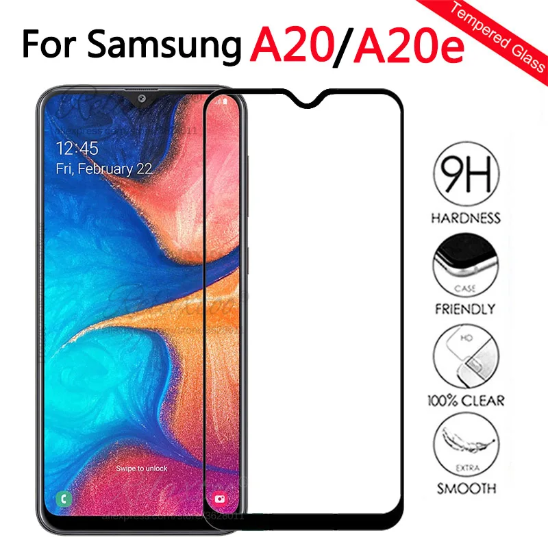 

case For Samsung Galaxy A20 A205F full Tempered Glass For galax A20E A202F Protective Glass on For Samsun a 20 a20 e cover couqe