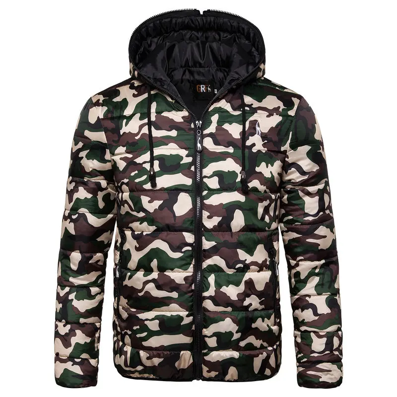 Модная брендовая Зимняя парка с капюшоном мужские толстые стеганые куртки