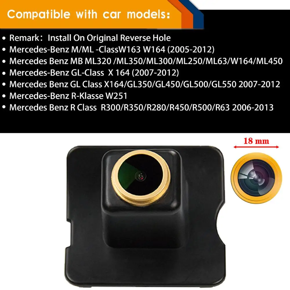 Rear Reversing Backup Camera Rearview License Plate Camera Night Vision Ip68 Waterproof for Mercedes Benz ML/MB/GL Class/R Class/MB ML320 ML350 ML300 GL350 GL500 R300 R350 GL350 GL450 GL500 Rear Reversing Backup Camera Rearview License Plate Camera Night Vision Ip68 Waterproof for Mercedes Benz ML/MB/GL Class/R Class/MB ML320 ML350 ML300 GL350 GL500 R300 R350 GL350 GL450 GL500