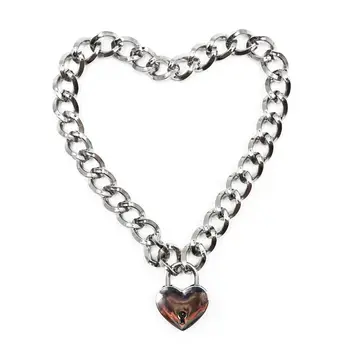

Women Fashion Sexy Harajuku Handmade Gold-Color Link Chain Necklace Punk Choker Beauty Lock Collar Belt Torques Club Par