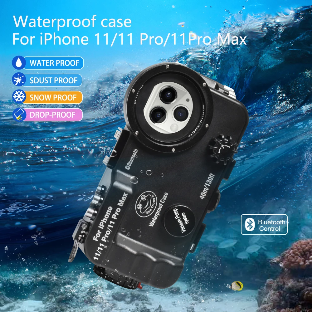 Водонепроницаемый чехол для телефона для Iphone 11 Pro Max Bluetooth управление 40 м подводный защитный чехол для мобильного телефона с красным фильтром 1 шт