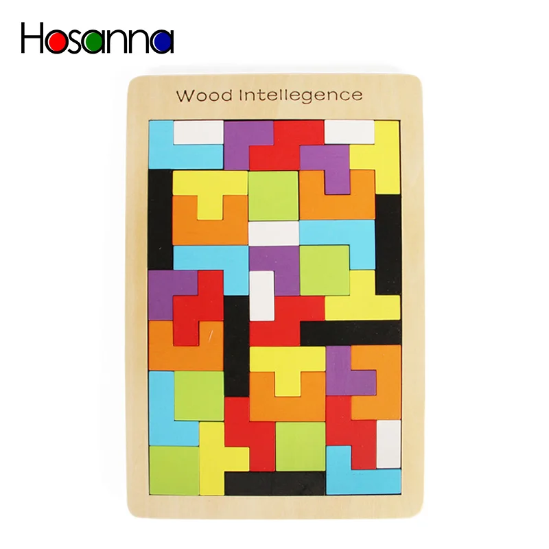 40 Pieces Colorful Wooden Intelligence Jigsaw Puzzle Game Educational Toys For Children Kids