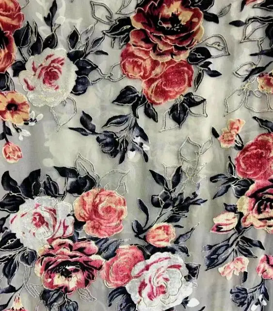 5 Флокированное платье, сделай сам, вискоза, бархат, ткань 115 см, ширина, cheongsam, ткань для свадебного платья, материал, ткань - Цвет: 5