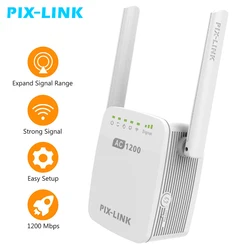 PIXLINK – répéteur Wi Fi 2.4/5G sans fil, extension de la portée du routeur, amplificateur de Signal Internet, antennes à large couverture 
