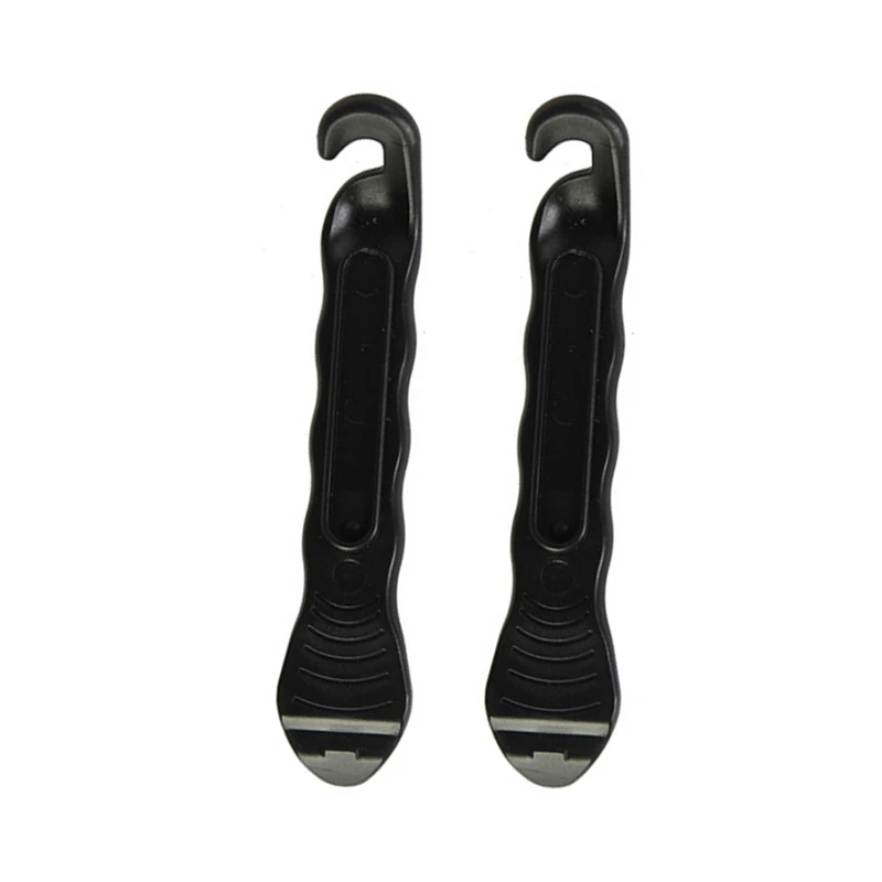 black 2pcs Монтажка велосипедная для шиномонтажа для удаления Сверхлегкий Прочный пластиковый кривой закаленный велосипед Открыватель колеса MTB велосипеды инструмент для ремонта высокого качества RR7407 - Цвет: black 2pcs