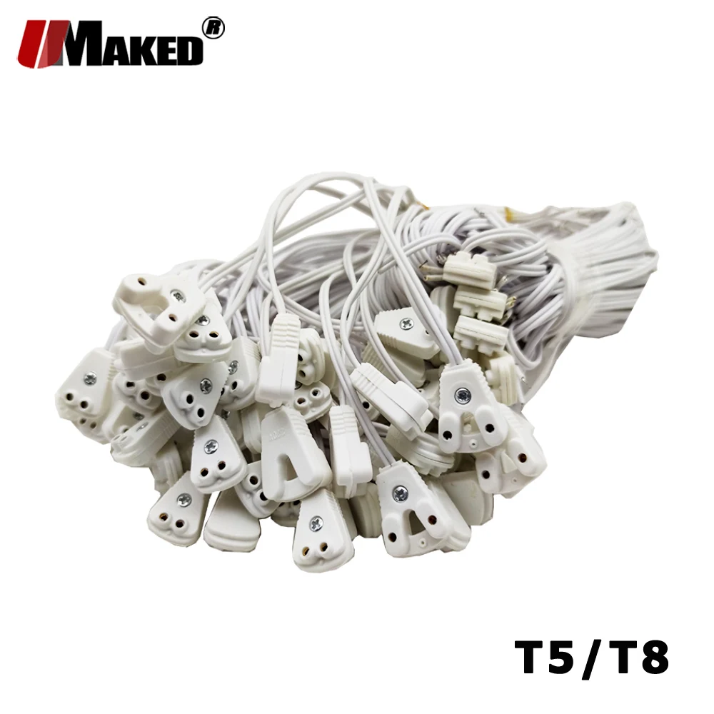 10pcs/Lot T5 T8 Cables AD Box Wire Fluorescent Saving Line LED Lighting Tube Kits Lamp Base Fitting Accessories Connector