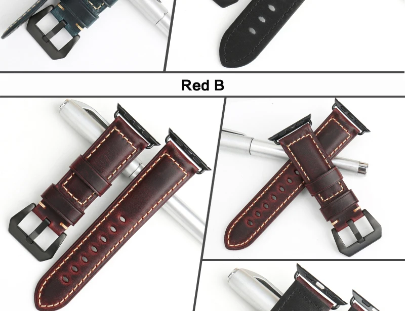 Maikes pulseira de relógio, de couro genuíno,