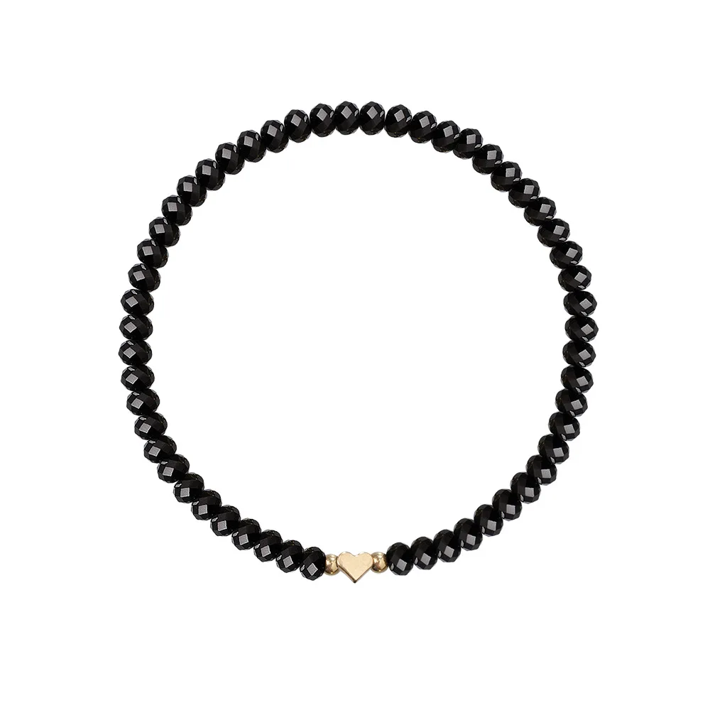 DIEZI Bohemian Black Gem Stone Beads Bracelets Bangles For Women Heart Map Ocean Gold Color Chain Bracelets Sets Jewelry Gifts