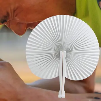 

60pcs Folding Fan Handheld Fans Paper Folded Fan Circular Paper Fan for Wedding Party