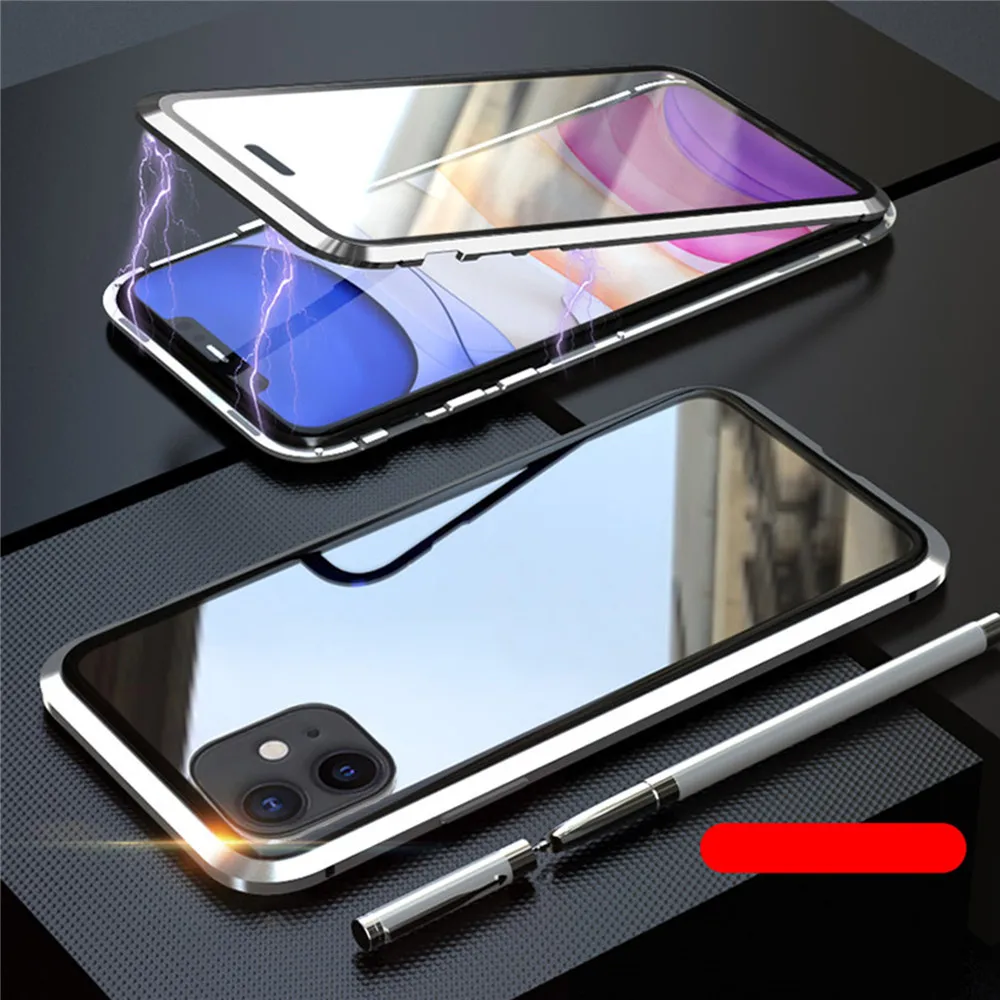 Для iphone 11 двухстороннее прозрачное закалённое стекло Магнето корпус телефона защитный чехол для iphone 11 Pro для iphone 11 Pro Max