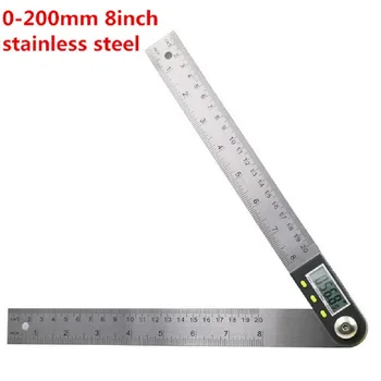 

2-in-1 Angle Finder Protractor Digital Goniometer 200 Mm Stainless Steel Ruler Stainless Steel Material, Not Easy To Rust