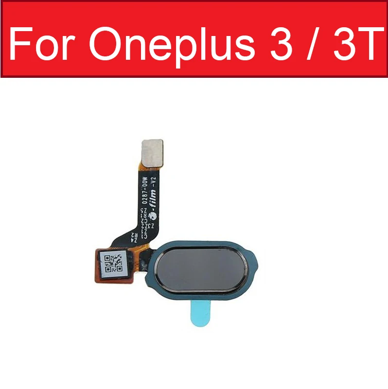 Главная Кнопка отпечатков пальцев сенсор гибкий кабель для Oneplus 3 3T 1+ 3 1+ 3T меню сенсорный ключ возврата гибкий шнур, запчасти - Цвет: Black