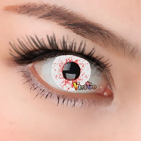 

Blood Red White Cosmetic Colored Contact Lens Woman and Man Cosplay Contact Lenses for Halloween CL308 blood spot