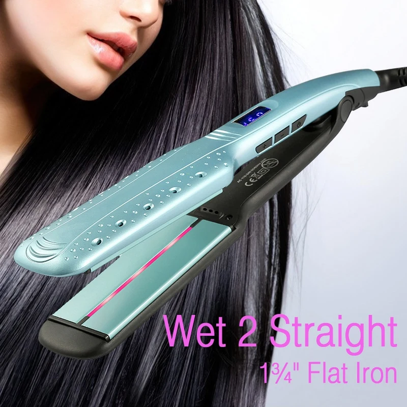 Профессиональный Выпрямитель для волос для женщин Wet 2 прямой плоский утюг с керамической титановой технологией, инфракрасный светильник, пластины с европейской вилкой