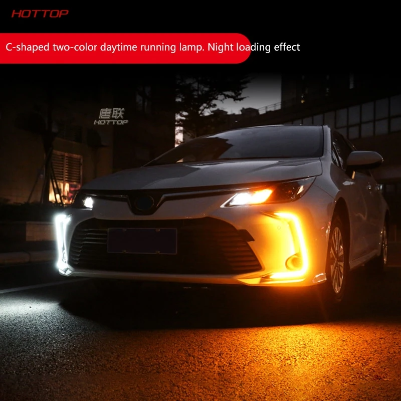 ABS черный дневной ходовой светильник Дневной светильник светодиодный для Toyota Corolla