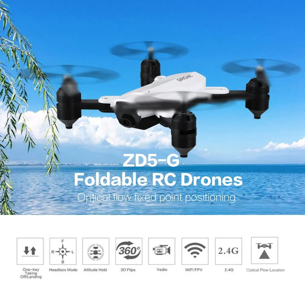 ZD5-G складной Радиоуправляемый Дрон с 720 P/1080 P/4 K wifi оптическим потоком, двойная камера FPV RC вертолет, модель самолета, игрушки, умный контроль