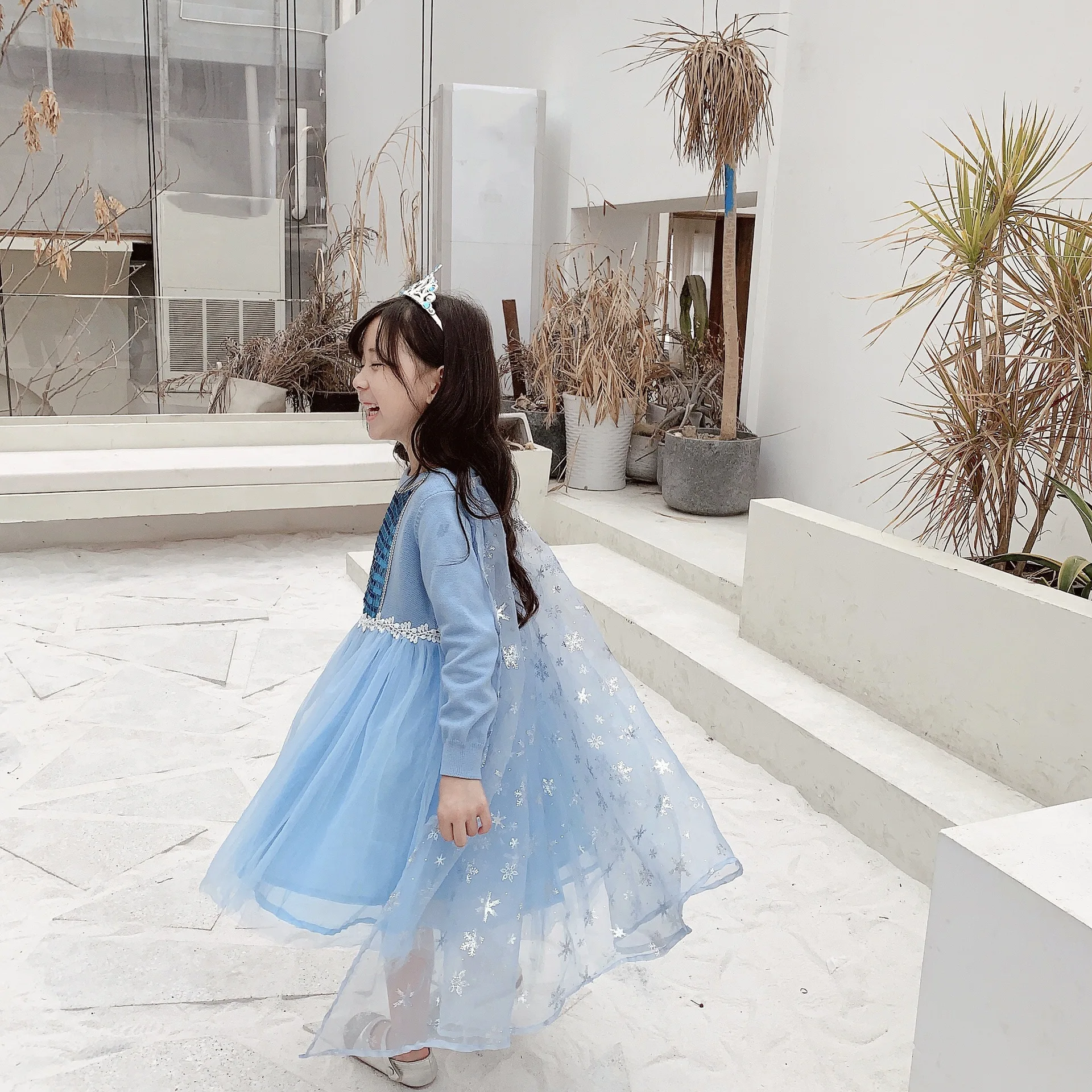 Autumn Winter Girls Long Sleeve Knitting Dress Baby Princess Dress Sweet lovely girl Lace Christmas Dress