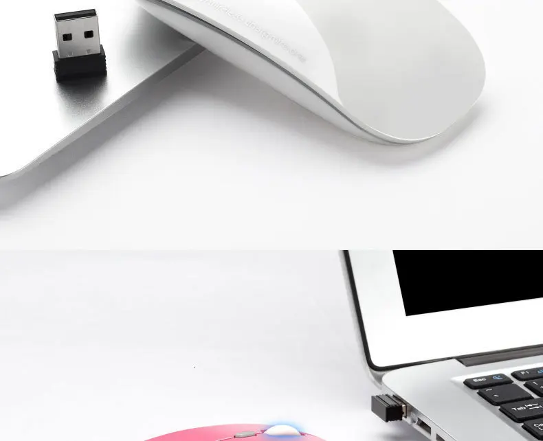 Беспроводная перезаряжаемая компьютерная мышь для Apple Macbook 2,4 ГГц Бесшумная оптическая тонкая 2400 dpi офисная компьютерная мышь с usb-кабелем для зарядки