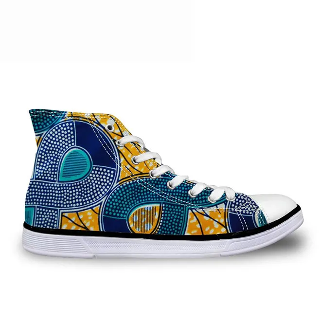 WHEREISART Fashion African Canvas Shoes for Women High Top Lace-up Vulcanize Shoes Woman Spring Casual Shoes Sneakers Girl - Цвет: T0435AK