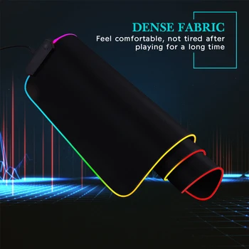 

Colorful RGB Luminous Gaming Mouse Pad Oversized Glowing USB LED Extended Illuminated Keyboard Desk Non-Slip Blanket Play Mat