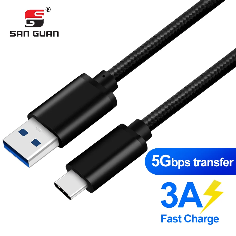 Кабель USB Type-C QC3.0 для Samsung Xiaomi Redmi Note 8 Pro быстрая зарядка Шнур устройство подзарядки