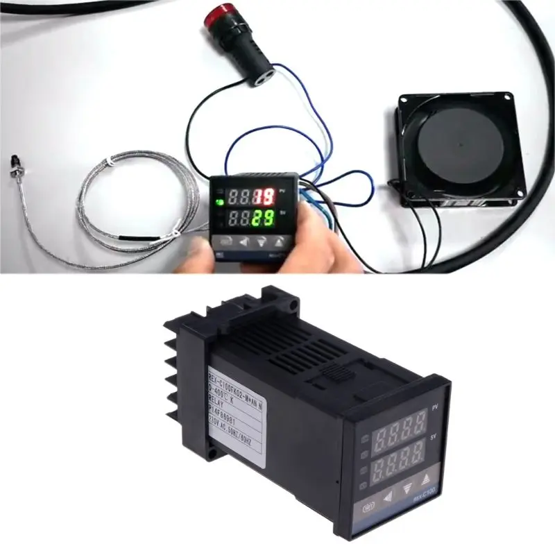 PID цифровой регулятор температуры REX-C100(м) от 0 до 400 C K Тип релейный выход