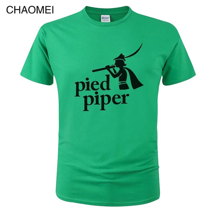 Летняя Хлопковая мужская футболка с принтом «Pied Piper», Мужская футболка унисекс, новые модные футболки с короткими рукавами, крутая футболка, Забавные футболки C15