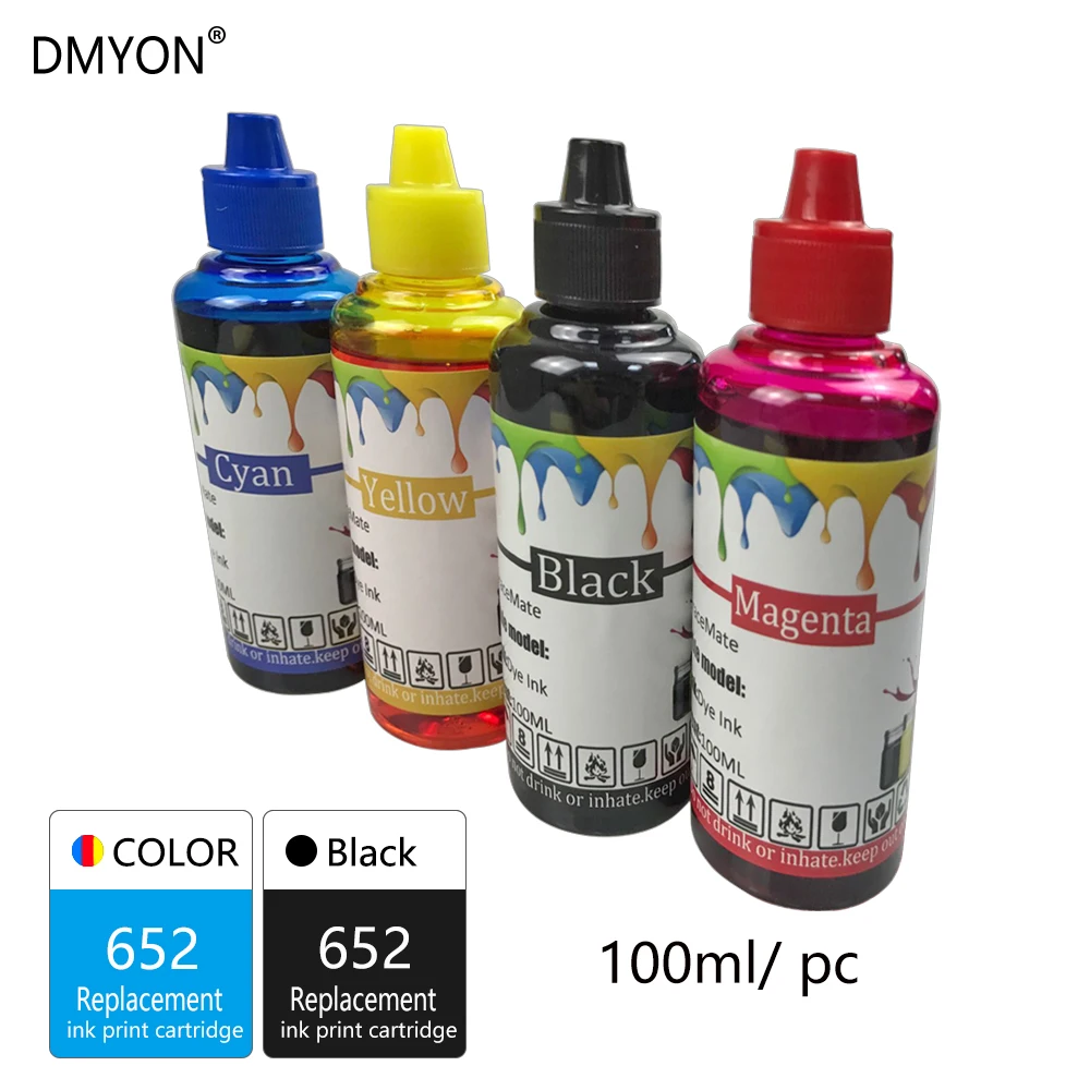 DMYON 652 Замена для HP XL многоразовые картриджи DeskJet 1115 1118 2135 2138 3635 3636 3835 4535 4675