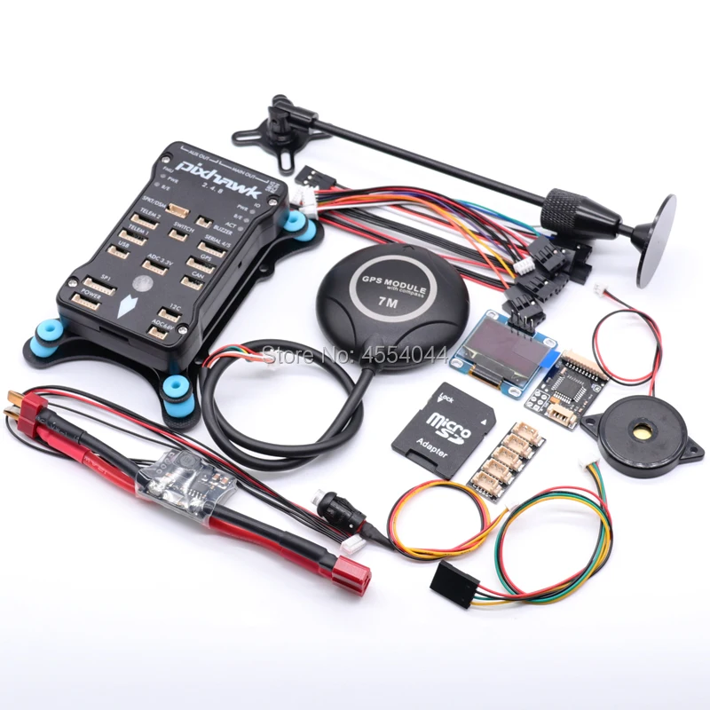 

Pixhawk 2.4.8 PX4 PIX 32 Bit Flight Controller w/ 4G SD Safety Switch+7M GPS+ OSD OLED+PPM+I2C+shock Absorber+xt60 power module