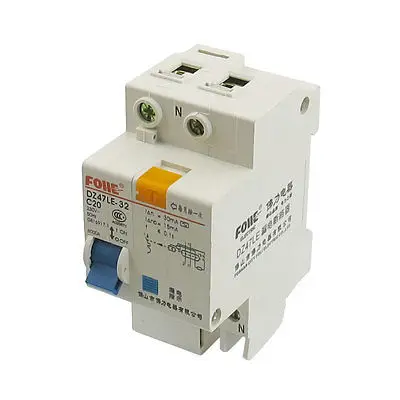 AC 230V 20A однополюсная защита от перегрузки замыкание утечки 1P+ N