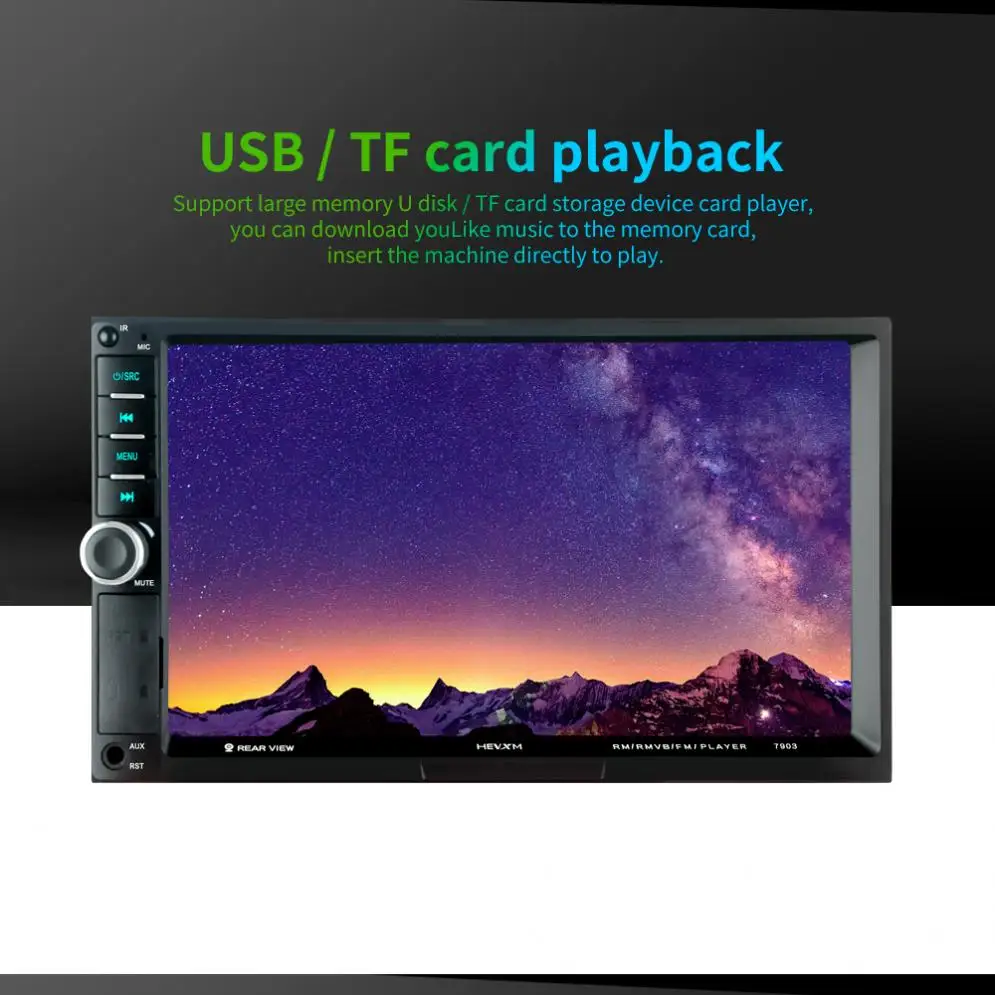 7 дюймов 2 DIN Bluetooth в тире HD сенсорный экран автомобиля видео FM Радио стерео плеер Зеркало Ссылка/Aux In/камера заднего вида