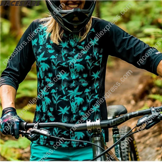 Ladies Cycling Jersey Women Summer 3/4 Short sleeve Female 2020 Cycling Clothing MTB BMX Road Bike Riding Wear Breathable Tshirt 14