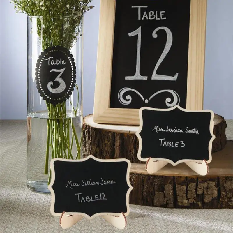 20pcs Mini Blackboard New and High Quality Wooden Number Message Signs Creative and Unique Chalkboard for Wedding Table