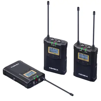

DishyKooker COMICA CVM-WM100 PLUS 48-frequency Dual-Channel Output Real-Time Monitoring Wireless One-To-Two Microphone