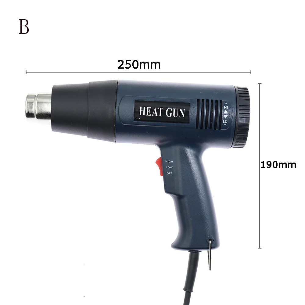 2000W 220V Electric Industrial Grade Heat Hot Air Gun Stepless Adjustable Hair Dryer Car Film Tool EU Plug Digital Display 4