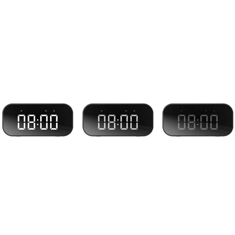 Design Digital Led Alarm Clock with Wireless Charger Household Bluetooth Speaker Clock Desktop Mirror Led Clock