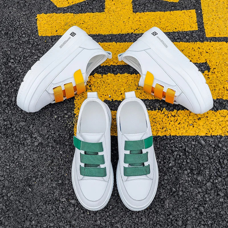 

White Shoes Women's Spring New Style Genuine Leather INS Super Fire Korean-style Versatile Casual Trendy Shoes Platform Thick Bo