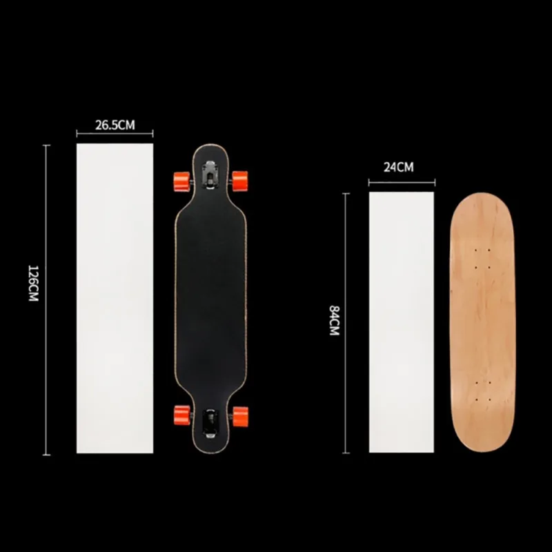 

Skateboard Sticker Transparent Adhesive Sandpaper For Scooters Longboards Double Rocker Boards New