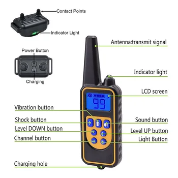 

LCD Rechargeable Waterproof Pet Collar Pet Remote Control Dog Training Anti Barking Dog Training Remote Control