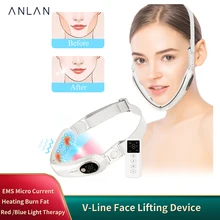 ANLAN V-Line Face Lifting Device Photon Light Therapy Vibration Face Massager EMS Facial Lifting Belt Chin Lift Home Use Devices 