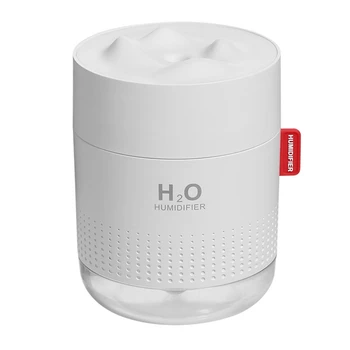 

500ML Air Humidifier Aroma Essential Oil Diffuser for Home Car USB Fogger Mist Maker with LED Night Lamp White