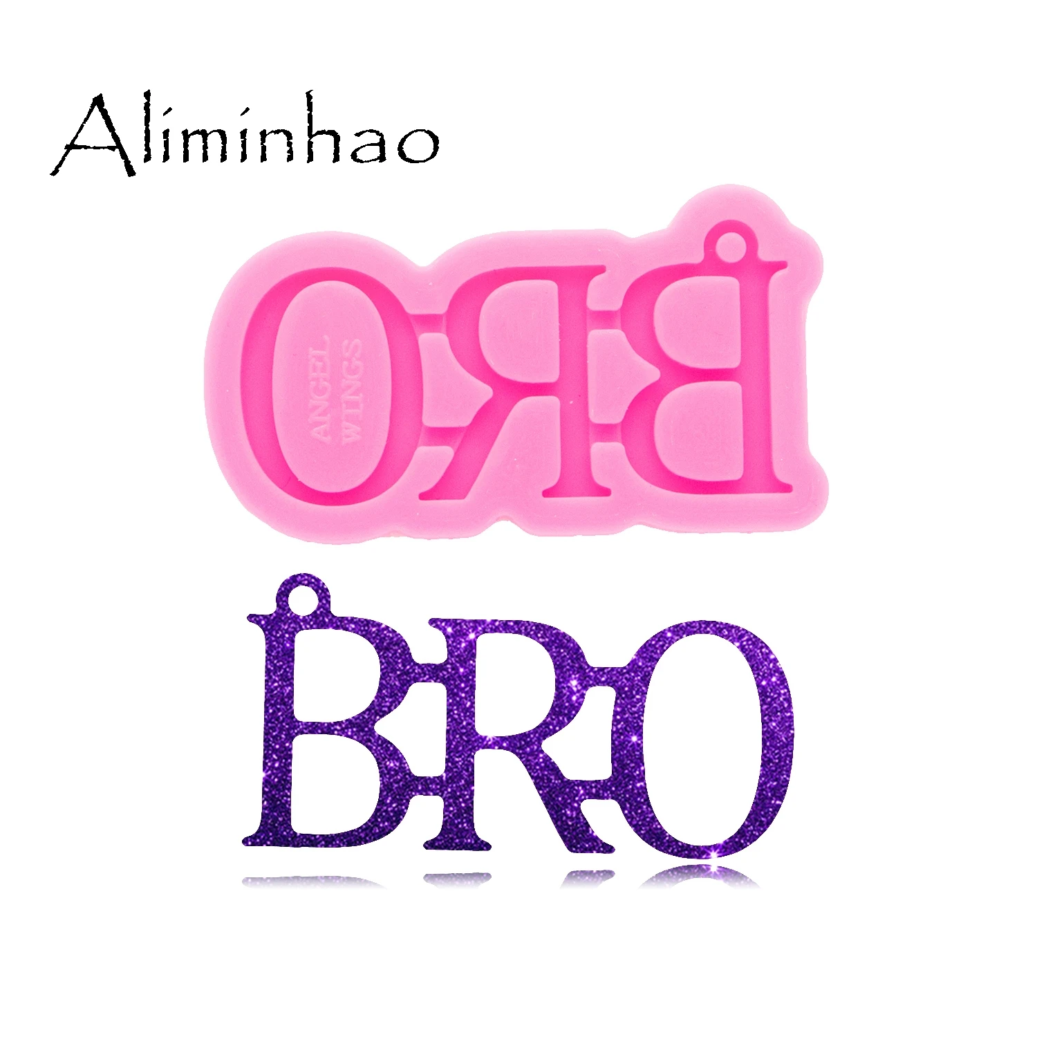 Блестящая Глянцевая форма для мам/пап/SIS/ BRO/PAPA DY0531 брелока из УФ смолы силиконовая