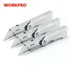 WORKPRO 3PC Folding Utility Knife Set Stainless steel Knife for Cutting Box Paper Quick-Change Blade Knife ► Photo 1/6