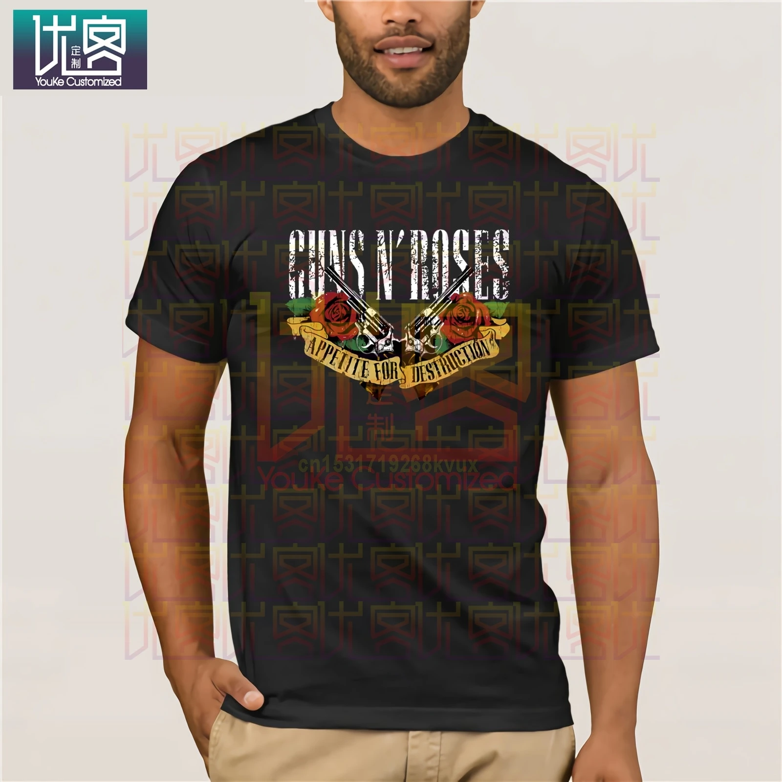 Футболка Guns N Roses Rock Music для мужчин Женская хлопковая футболка команды с юмором 100%