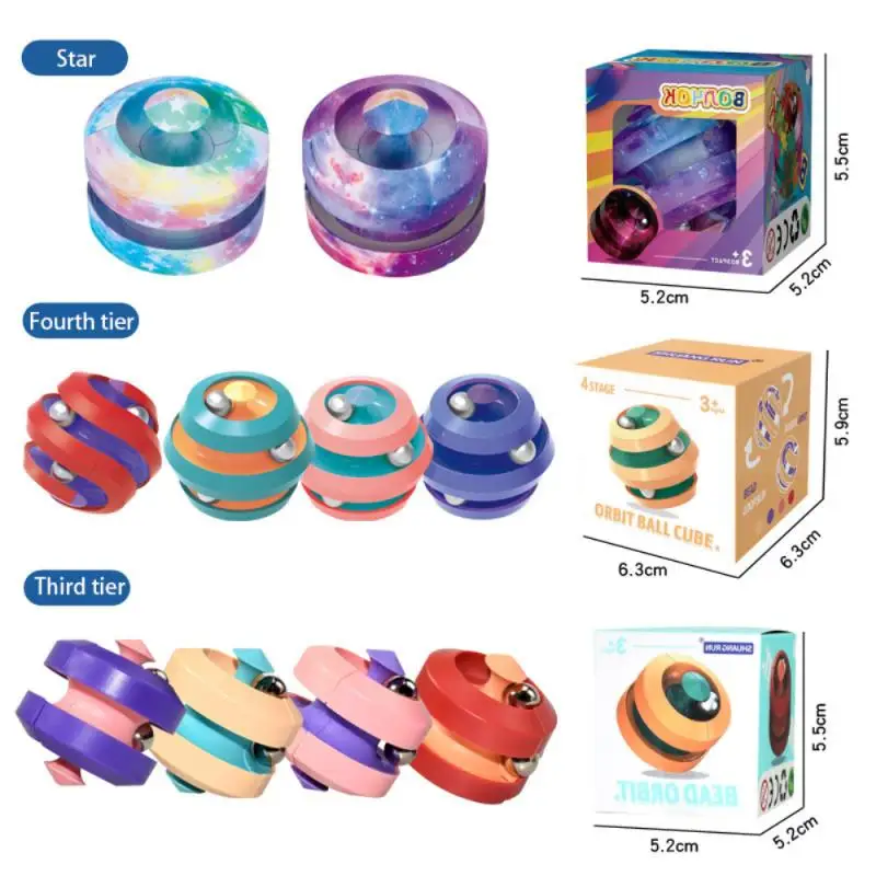 Rotating Marble Track Magical Bead Metal Fingertip Decompression Infinity Cube Spinner Relieve Stress Pinball Puzzle Deform Toys