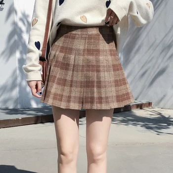 

Women Autumn Winter Skirts High Waist Streatwear Plaid Sexy Mini Skirts Korean Female Sweat Short Mini Skirts Harajuku