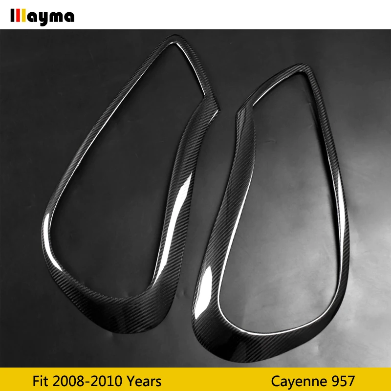 Eyelids eyebrows,For Porsche,For Cayenne 2008-2010,For Cayenne S 957 Carbon Fiber Front Lamp Eyelids Headlight Cover Eyebrows Sticker Headlight Eyebrows 